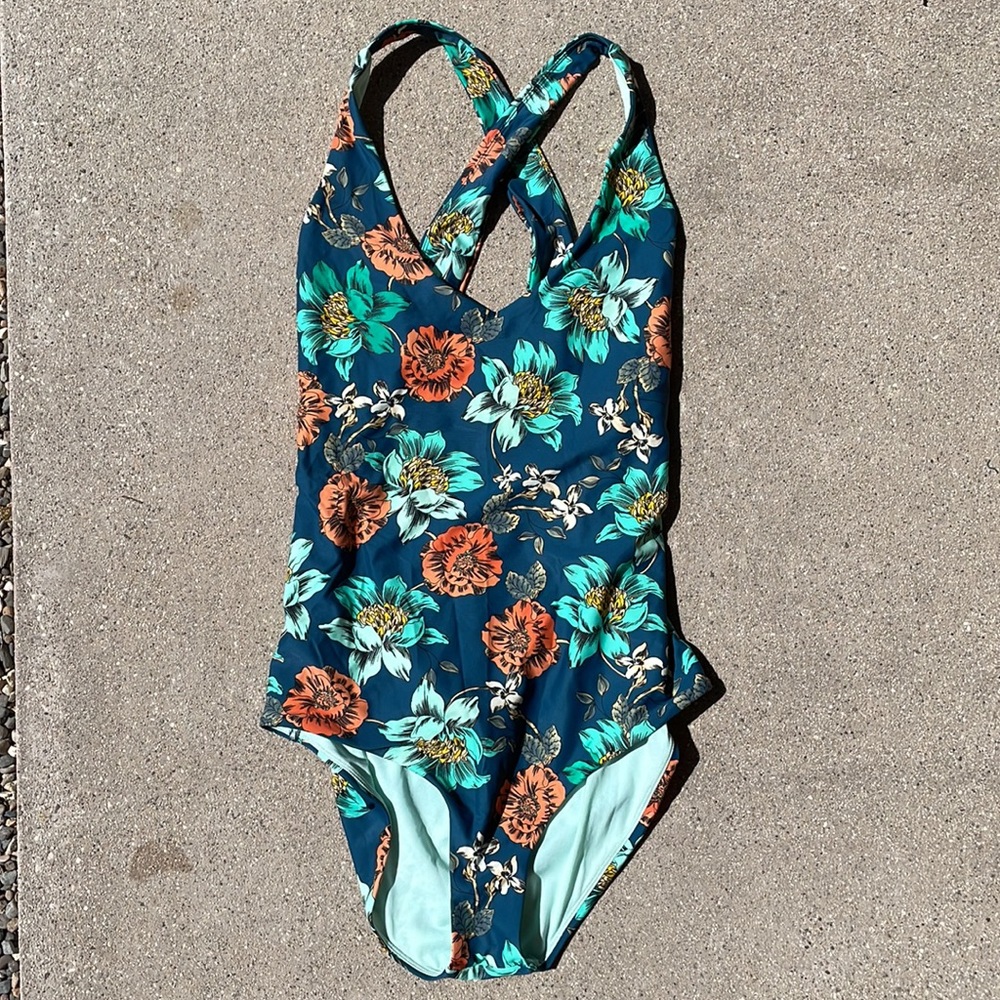 PRANA Ella One Piece Swimsuit Atlantic Camelli